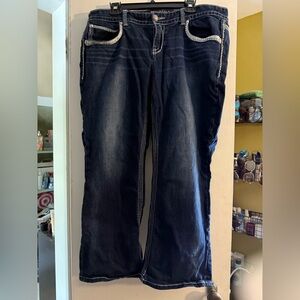 Maurices Blue Boot Cut Jeans with Faded Detail